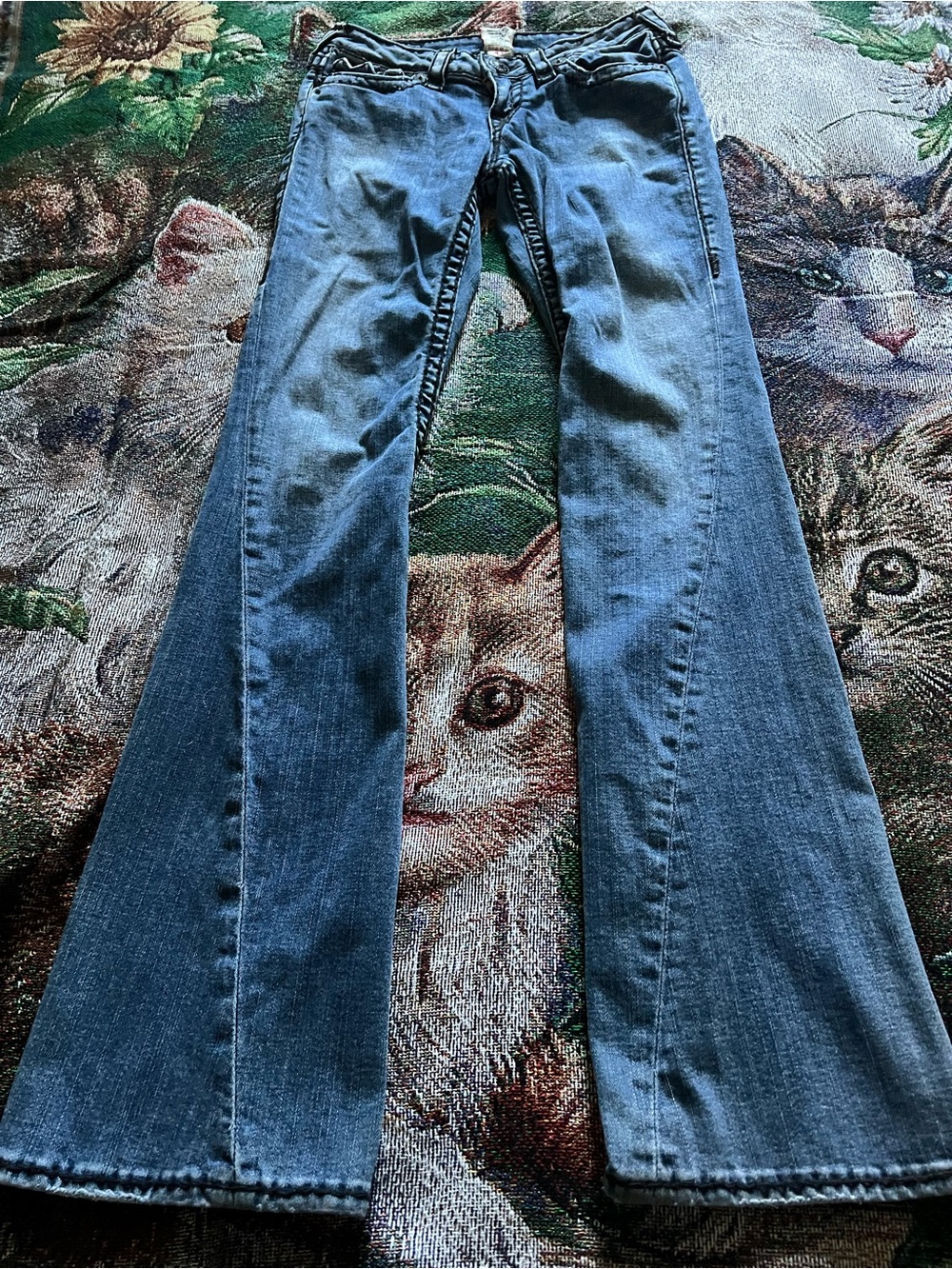 True Religion Medium Blue Flare Jeans